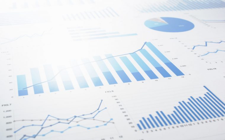 Concept image of data gathering and statistical working.