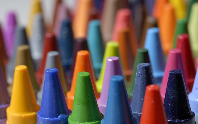 Colorful close up of crayons